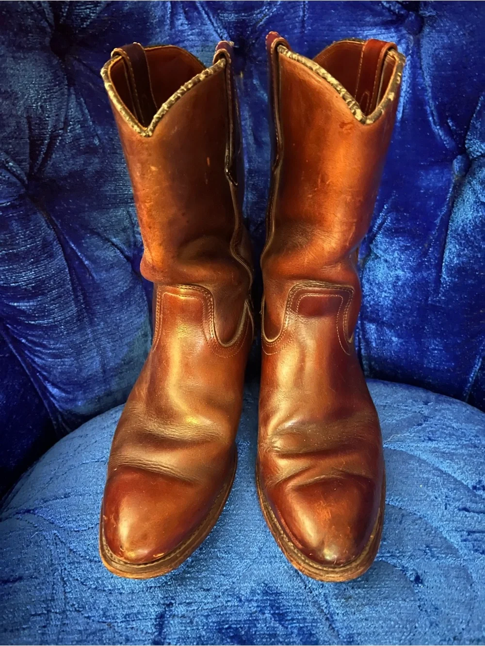 FRYE| Duke Roper Brown Leather Distressed calf boots  Boots 8K03759 Sz 8.5